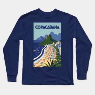 A Vintage Travel Poster of Copacabana - Rio de Janeiro - Brazil Long Sleeve T-Shirt